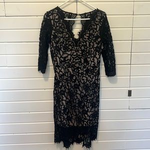 EUC - Soieblu Black and cream lace cocktail dress